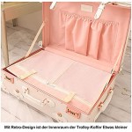 urecity Luggage Set on Wheels Vintage Cute Travel Retro Carry Ons with Password Lock Hard Shell Lightweight Trolley Suitcase Cabin Bag for Storage 2048cm 30Liter Rose White