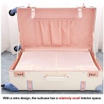 urecity Luggage Set on Wheels Vintage Cute Travel Retro Carry Ons with Password Lock Hard Shell Lightweight Trolley Suitcase Cabin Bag for Storage 2048cm 30Liter Fairy White