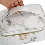 Yesland Set of 4 Makeup Bags Portable Travel Cosmetic Bags Marble Waterproof Organizer Case with Gold Zipper for Women Girls and Men