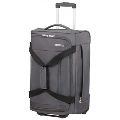 American Tourister Heat Wave Travel Duffle with Wheels S 55 cm 45 Litre Grey Charcoal Grey