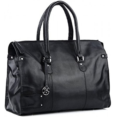 BACCINI Travel Bag Holdall Luca Large Duffel Bag Real Leather cm Weekender Duffle Leather Bag Women and Men