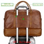 BAOSHA Faux Leather Large Travel Duffel Tote Bag Carry On Weekender Overnight Bag with Shoe Compartment HB-38 Brown