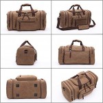 Duffle Bag Unisex Canvas Holdall Large Travel Duffles Travel Carry On Duffle Bags Overnight Weekend Weekender Bag Travel Tote for Men and Women Black