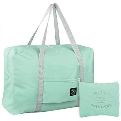 Foldable Duffles Bag for Women & Men Waterproof Lightweight Travel Bag for Sport Gym Vacation（Style 1-Mint）