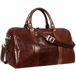 Full Grain Leather Duffle Bag Overnight Weekender Hand-Crafted Small Brown Time Resistance