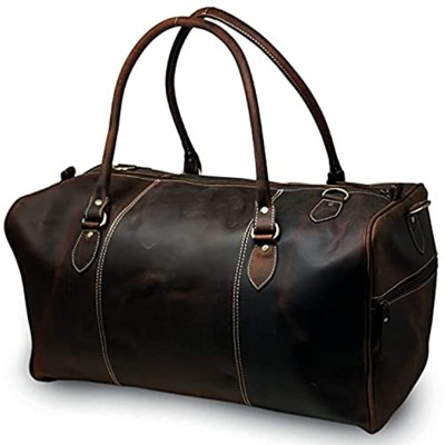 Jaald 20" Buffalo Leather Duffle Bag Travel Carry-on Luggage Overnight Gym Weekender Bag