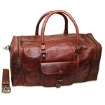 Jaald 20 Leather Duffle Bag Travel Carry-on Luggage Overnight Gym Weekender Bag