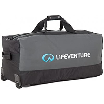 Lifeventure Expedition Duffle 120 Litres Large Reinforced With Rugged Wheels Folds Down Very Small Black Charcoal
