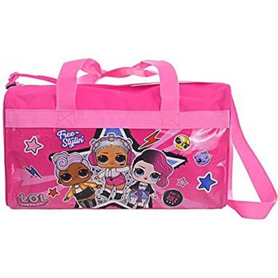 LOL Surprise 600D Polyester Duffle Bag with Printed PVC Side Panels