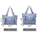 Manfnee Women Sports Tote Gym Bag Expandable Weekender Overnight Travel Duffel Bag with Wet Pocket