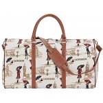 Signare Tapestry Large Duffle Bag Overnight Bags Weekend Bag for Women with London Designs Miss London BHOLD-MSLN