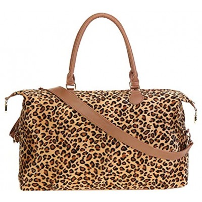 Weekender Bag Duffle Bag For Women Large Travel Tote Bag Overnight Weekend Bags With Shoulder Strap Cow Leopard Atzec Leopard