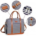Women Weekend Bag Large Overnight Travel Holdall Duffle Tote Bags Blue Stripe