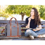 Women Weekend Bag Large Overnight Travel Holdall Duffle Tote Bags Blue Stripe