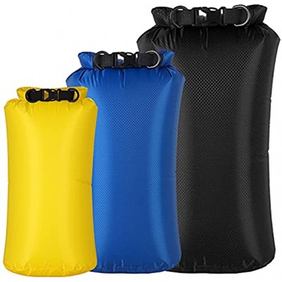3PCS Dry Bag 5L 10L 20L Waterproof Dry Bag Set Fully Submersible Ultra Lightweight Airtight Waterproof Bags Diamond Ripstop Roll-Top Drybag Sacks for Kayaking Drifting Rafting Hiking Beach