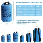 Depointer Waterproof Dry Bag 5L 10L 20L Roll Top Lightweight Dry Storage Bag Backpack for Travel Swimming Boating Camping and Beach