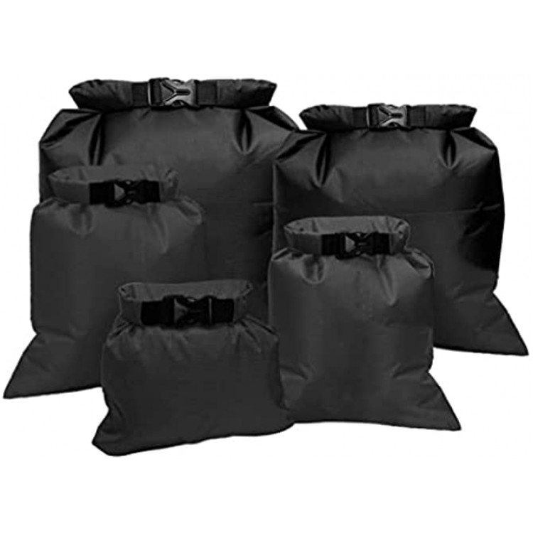 DierCosy Drybag Drybag Waterproof Dry Bag Lightweight Snorkeling Drifting Bag for Camping Boating Kayaking Rafting Drifting Black 5PCS