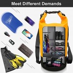 Dry Bag 5L 10L 20L 30L Waterproof Dry Bag Sack with Phone Pouch Long Adjustable Strap for Kayaking Boat Tour Canoe Fishing Rafting Swimming Snowboarding