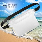 HEETA 2-Pack Waterproof Pouch Screen Touch Sensitive Waterproof Bag with Adjustable Waist Strap Keep Your Phone and Valuables Dry Perfect for Swimming Diving Boating Fishing Beach White & Blue