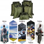 KAHEIGN 5Pcs WaterProof Dry Bags 1.5L 2.5L 3.5L 4.5L 6L Lightweight Dry Sacks Portable Dry Bag for Outdoor Hiking Fishing Camping Use Green