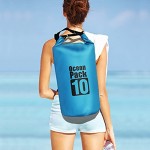 Premium Waterproof Dry Bag with Shoulder Strap 10L Floating Ocean Pack Lightweight Stuff Sack with Cell Phone Bag Outdoor Gear for Traveling Kayaking Hiking Camping Rafting and More Blue