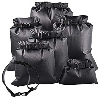 Skystuff 7Pcs Waterproof Bags Dry Bag Set Portable Storage Drifting Bag for Outdoor Camping Boating Kayaking Fishing with 1Pc Shoulder Strap