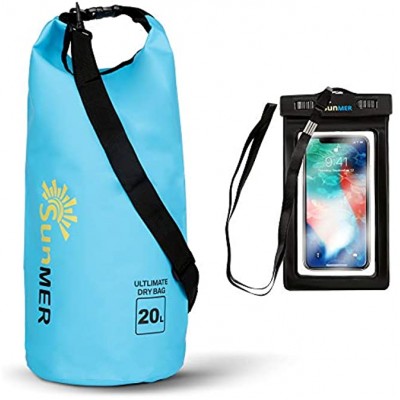 SUNMER Waterproof Dry Bag With Waterproof Phone Case – IPX8 Rating Weather Land or Sea Great For Hiking Fishing Rafting Kayaking Swimming & Much More
