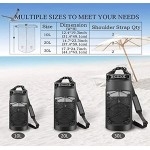 Waterproof Dry Bag 20L Roll Top Backpack Dry Compression Sack with Phone Pouch Black Dry Bags Adjustable Strap for Kayaking Boat Tour Canoe