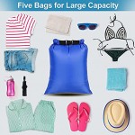 Waterproof Dry Bag Set Lightweight Drybag Canoe Bags with 1.5L 2.5L 3.5 4.5L 6L Dry Sacks Waterproof Bags for Kayaking Rafting Boating Hiking Camping Travel Fishing Sea Swimming Boat Dry Bags