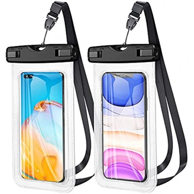 Waterproof Phone Case Waterproof Phone Pouch for Swimming Snorkeling Underwater Case for Phone up to 7" Compatible with iPhone 13 12 11 Pro Max X XR XS 8 Samsung S21 S20 S10 Cellphone Dry Bag 2 Pcs