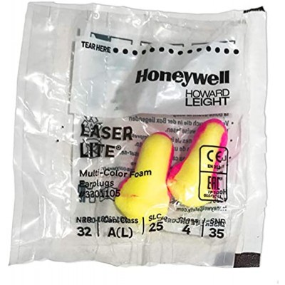 100 Pairs of Howard Leight Laser Lite Individually Wrapped Ear Plugs