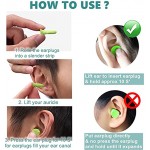 60 Pairs Soft Foam Ear Plugs with Eye Mask & Travel Case Noise Cancelling Sponge Earplugs Reusable Earbuds for Sleeping Snoring Travel Motorcycle Shooting Mowing Musicians Mint Green