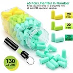 65 Pairs Upgraded Soft Foam Ear Plugs for Sleeping 38 dB SNR Reusable Noise Canceling Ear Plugs with Eye Mask and Aluminum Ear Plug Case 3 Colors Ideal for Study Work Travel Snoring Loud Noise