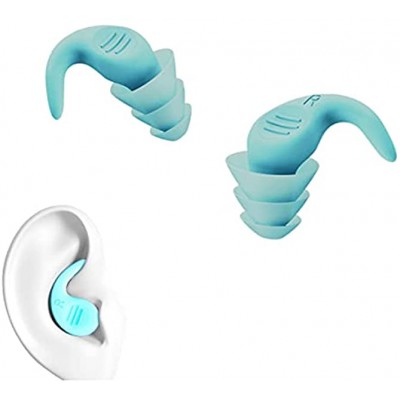 Claiol Silicone Ear Plugs Reusable Sleeping Earplugs Ergonomic earplugs Comfortable Earplugs for Sleeping Work Studying Travel Loud Noise. Blue