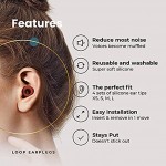 Loop Quiet Earplugs for Sleeping – Super Soft Reusable Hearing Protection in Flexible Silicone for Noise Reduction & Flights 8 Ear Tips in XS S M L – 27dB Noise Cancelling Red