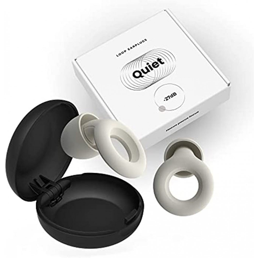 Loop Quiet Earplugs for Sleeping – Super Soft Reusable Hearing Protection in Flexible Silicone for Noise Reduction & Flights 8 Ear Tips in XS S M L 27dB Noise Cancelling White