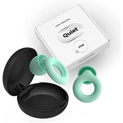 Loop Quiet Earplugs for Sleeping – Super Soft Reusable Hearing Protection in Flexible Silicone for Noise Reduction & Flights 8 Ear Tips in XS S M L – 27dB Noise Cancelling Mint