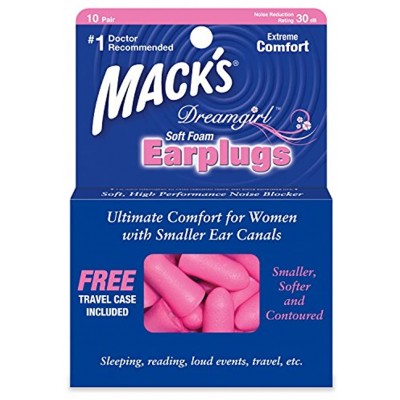 Mack's Dreamgirl Soft Foam Earplugs Pack of 10 Pairs