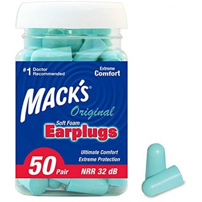 Mack's Ear Care Original Soft Foam Earplugs Pack of 50 Pairs