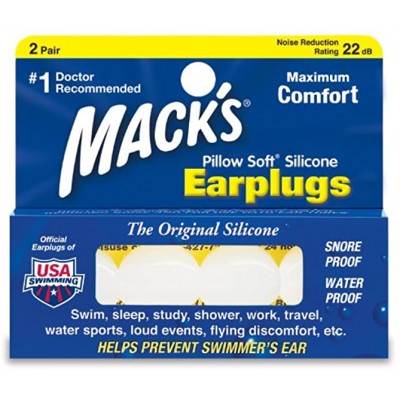 Mack's Pillow Soft Silicone Putty Ear Plugs Pack of 2 Pairs