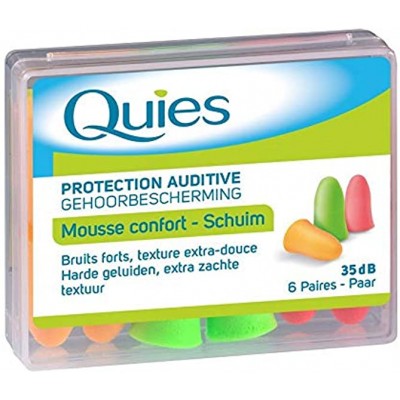 Quies Soft Foam Ear Protection Plugs 35dB Pack of 6 Pairs
